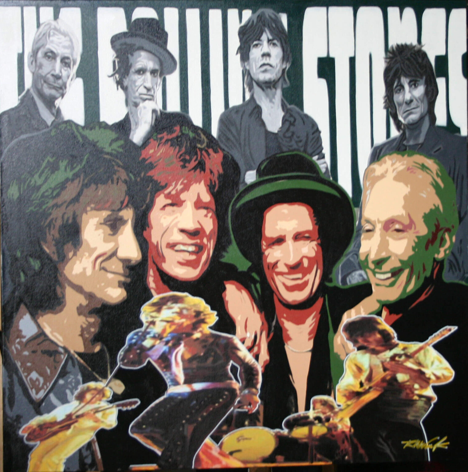 The Rolling Stones Phases: Original Pop Art Painting by Robert Womack